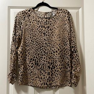 Mango Leopard Print Blouse